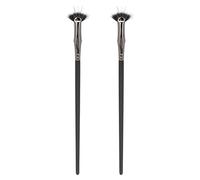 KKPLZZ 2pcs Mascara Fan Brushes, 120 Degree Angle Fan Brush for Lower Lashes with Double Layer Brush Hair to Prevent Clumping, Easy to Carry and Replace