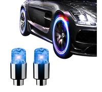 KKPLZZ 2PCS Waterproof Led Wheel Lights, Car Bike Wheel Tyre Valve Cap Lights Dust Cap Light Spoke Neon lights for Car Truck SUV Motorcycles Bike Tire