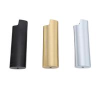 KKPLZZ 3 Pcs Metal Lighter Case, 8cm Zinc Alloy Lighter Cover Holder Set with Bottom Push Hole, for Secure Storage and Stylish Enhancement