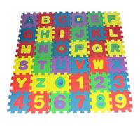 KKPLZZ 36pcs Kids Alphabet Foam Puzzle Play Mat, Multicolor Educational Interlocking Floor Mat with ABC Numbers, for Safe Crawling and Motor Skills Development 4-6 Years Old