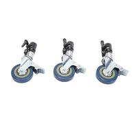 KKPLZZ 3Pcs Photography Light Wheels, Metal Quiet 360 Degree Casters with Brake Lock for 25mm Light Stand
