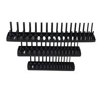 KKPLZZ 3PCS Socket Holder Organizer, ABS Plastic Toolbox Storage Set with 1/4in 3/8in 1/2in Trays, for Auto Repairing Tool Organization