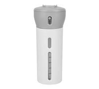 KKPLZZ 4 in1 Portable Press Rotation Lotion Bottle, Transparent Inner Container with Visible Window, for Travel Shampoo Body Lotion Conditioner (Grey)