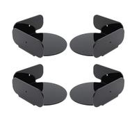 KKPLZZ 4Pcs Mini Circular Corner Shelf Space Saving Universal Wall Mount Floating Corner Shelf for Security Camera Baby Monitor Speaker (Black)