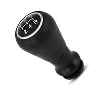 KKPLZZ 5 Speed Gear Shift Knob for Plastic Leather | Compatible for 106 107 205 206 207 405 C1 C3 C4, Black Faux Leather + Plastic, 95x50mm/3.74x1.97in