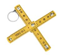 KKPLZZ ABS Folding Ruler, 50cm Foldable Ruler with Key Ring, for Carpentry Laying Tiles Projects Craft Designing (Yellow)