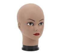 KKPLZZ Bald Mannequin Head, PVC Lifelike Skin Texture for Beauty Makeup Hair Styling Wig Making, with Universal Interface for Head Stands, 11in Height 21.7in Circumference