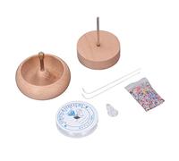 KKPLZZ Bead Spinner, Wooden Manual Beading Threader Tool Kit with Stainless Steel Rotating Shaft for Jewelry Making Seed Beads Bracelets Necklaces