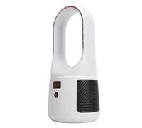 KKPLZZ Bladeless Desk Fan, USB Desk Fan 6 Speeds Wind Quiet Portable Bladeless Cooling Fan with Power Display for Home Bedroom Office (White)