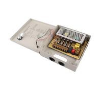 KKPLZZ CCTV Power Box, 12V 5A 4 Channel Electrical Distribution Junction with Metal Box and Lock for Security Camera