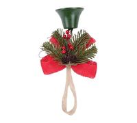 KKPLZZ Christmas Bell Hanging Ornament with Pine Cones, Red Berries, Bow and Bell, for Home Holiday Decor on Tree, Door, Wall, Wreath or Tabletop (Green)