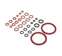 KKPLZZ Coffee Machine O Loop Seal Kit, High Temperature Proof Silicone Gaskets and Washers with Watertight Prevention, for Replacement in Various Sizes Black Red (30pcs)