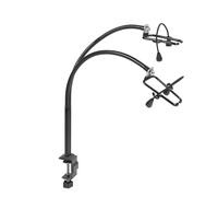 KKPLZZ Dual Head Pet Grooming Clamp Hair Dryer Stand Hose Tube Holder Adjustable Stainless Steel Blow Dryer Holder Stand with 2pcs Strap 35.4in