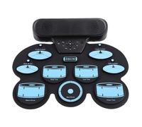 KKPLZZ Electronic Drum Pad, Hand Rolled Drum Pad, Double Speaker, Rechargeable Silicone Roll Up Drum Pad, Folding Pedal for Home