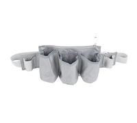 KKPLZZ Garden Tool Belt, 6 Pockets 2 Straps Adjustable Gardening Tool Pouch for Gardening Housekeeping Florists Chefs Camping (Gray)