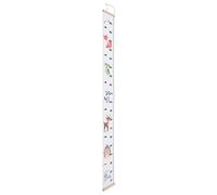 KKPLZZ Growth Chart, Light Cool Gray Height Measurement Ruler for Kids Room Decor, with Rope for Easy Install, Wood Frame Cloth Size 195x20cm (Animal Type)