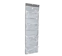 KKPLZZ Hanging Yarn Storage, Large Capacity Transparent Foldable Portable Oxford Cloth Crochet Knitting Organizer, with Stainless Steel Frame, for Wardrobe Closet Travel Home Stor
