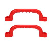 KKPLZZ Kids Playground Handle, 2PCS Reusable Plastic Grab Handles with Covers Screws Washers, for Outdoor Play Equipment Amusement (Red)