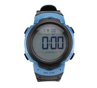 KKPLZZ Men's Digital Watch, 1/100 Second Stopwatch, EL Backlight, Alarm, Calendar, TPU Strap, Waterproof, Wide Dial, Chronograph Watch, Blue black, Strap.