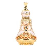 KKPLZZ Middle Eastern Style Perfume Bottle, Vintage Refillable Decorative Fragrance Oil Bottle with Sealed Design for Bathroom Vanity Essential Oils (Golden White)