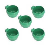 KKPLZZ Mini Bird Parrots Food Water Bowl, 25Pcs Plastic PP Bowl for Birds with Mosaic Card Installation, Green Design for Farms Poultry Raising (Small Size)