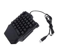 KKPLZZ One Handed Gaming Keyboard, 35 Keys RGB Backlight Ergonomic USB Wired Gaming Keypad with Wrist Rest, for MMO MOBA PC Games on Mac OS