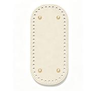 KKPLZZ Oval PU Leather Bag Bases for Crochet, 22x10cm Pre Punched Holes | Support Non Slip Bottom with Metal Studs, Compatible with Cotton Rope and Raffia Yarn, Sturdy Structure for Tote and