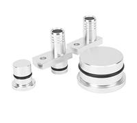 KKPLZZ PCV Reroute Fitting Kit, Aluminum Alloy Bypass Accessories for GM Duramax 6.6L 2004.5 2010, with Port Plug and Resonator Plug to Improve Engine Reliability (Silver)