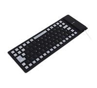KKPLZZ Silicone Keyboard Fully Sealed Design Lightweight Portable Silent Soft Comfortable USB Wired Silicone Keyboard for PC (Black)