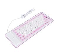 KKPLZZ Silicone Keyboard Fully Sealed Design Lightweight Portable Silent Soft Comfortable USB Wired Silicone Keyboard for PC (Purple)