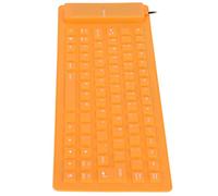 KKPLZZ Silicone Keyboard, Oil Proof Proof Foldable Rollable 85 Keys USB Wired Silent Soft Comfortable, with Good Resilience, for PC Laptop (Orange)