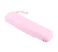 KKPLZZ Silicone Pencil Pouch, Soft Leak Proof Travel Storage Bag for Pencils Toiletries Makeup, with Round Non Slip Pull Ring and Thick Zipper (Pink (Small))