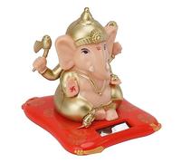 KKPLZZ Solar Powered Ganesha Dancing Statue, Indian Luck Wealth Prosperity Decor, with Solar Panel for Car Dashboard Home Garden Gift Meditation Lovers