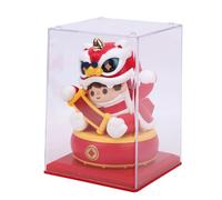 KKPLZZ Solar Powered Lion Dance Figurine, Automatic Swing Desk Decor with Solar Panel, for Home Office Car Dashboard Gift