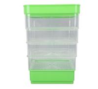 KKPLZZ Stackable Sprouter Kit, 4 Tier Space Saving Multipurpose Microgreens Growing Tray with Plastic Material, for Bean Sprouts and Home Gardening (Without Sunshade)