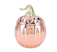 KKPLZZ Stainless Steel Pumpkin Wine Glass, Rose Gold Insulated Mug | 304 Stainless Steel, Lid Included, for Hot Coffee, Tea, Beer, Home Bar Decor