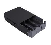 KKPLZZ Trading Card Storage Box, 5 Layer Soft Velvet Lining PU Leather Card Organizer Box for 100 Game Cards (Gray)