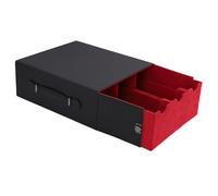 KKPLZZ Trading Card Storage Box, 5 Layer Soft Velvet Lining PU Leather Card Organizer Box for 100 Game Cards (Red)