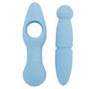 KKPLZZ Trigger Point Massage Tool, Handheld Massager for Deep Tissue Myofascial Release with Dual Heads, Portable for Neck Back Legs Hands (Blue)