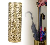 KKPLZZ Umbrella Stand Rack, Metal Umbrella Holder Stand Rack for Entryway, Freestanding Rain Collection Umbrella Organizer, Round Canes Walking Stick Storage Bin for Home Office Decor
