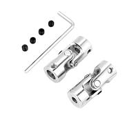 KKPLZZ Universal Joint Coupling 35mm Length 14mm OD Metal Connector | Nickle Plated Iron Shaft Coupling, 5x8mm 6x8mm 8x8mm Bore Options, for Model Cars, Ships, Robots