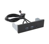 KKPLZZ USB 3.2 GEN1 Front Panel, 5.25 Inch Optical Drive Bay Hub with 2 USB Ports and Headset Jack, for 7 8 10 11 2003 OS X