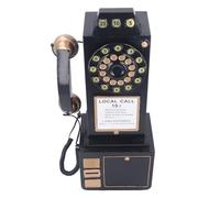 KKPLZZ Vintage Telephone Model Wall Mounted Dial Landline Phone | Vintage Iron Construction, Nostalgic Dial, Decorative Ornament for Home Office Cafe, 9.8 X 6.5 X 19.7 Inch