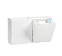 KKPLZZ Wall Mounted Storage Box Flip Lid Design Space Saving Large Capacity Wall Mounted Storage Organizer Box for Cotton Swab Floss Tissue (White)