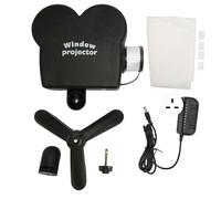 KKPLZZ Window Projector with 4x6 ft Rear Projection Screen Halloween Christmas Window Projector Lights with Tripod for Home Show Christmas Movies Party Decorations 100-240V (UK Plug)