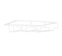 KKPLZZ Wine Glass Rack, Under Cabinet Stemware Holder Metal Organizer with Upside Down Design for Bar Kitchen Storage (3 slots, 30cm long, 22.5cm wide, white.)