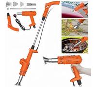 KKPOT 3 in 1 Electric Weed Burner,Electric Thermal Weeding Stick, Garden Weeder Tool with 5 Replacement Nozzles for Flame Weeding,Roofing,Melting Ice (Orange)