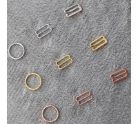 KKRANG 100pcs/lot Silver/Gold/Rose Gold metal bra strap rings sliders and hooks bra making materials