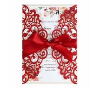 KKRANG 25/50/100pcs Golden Scallion Paper Silver Colour Wedding Invitations Card Engagement Wedding Party Decoratio