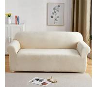 KKRANG Velvet Sofa Covers For Living Room Solid Color Plush L Shaped Corner Couch Cover Elastic Protector Thick Slipcover 1/2/3/4 Seater